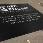 Red Engine Coffee Coroplast Lethbridge Signs